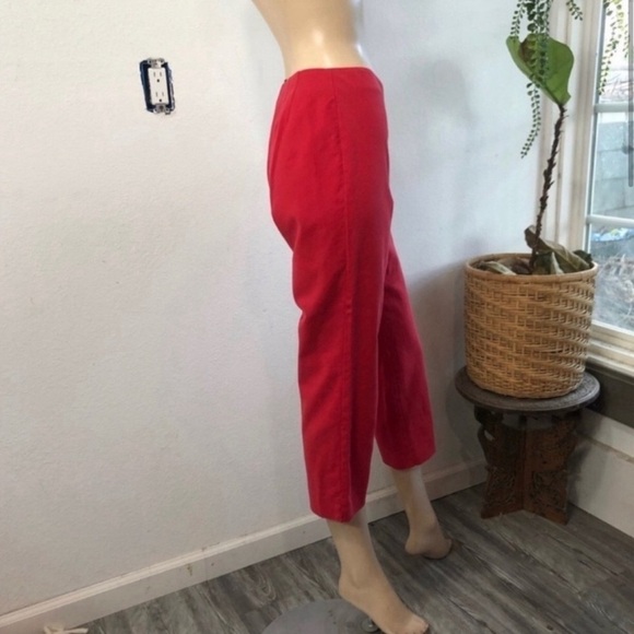 ST.John red ankle crop pants red side zipper size:4 - Picture 3 of 16